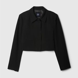 GAP Black Cropped Collared Jacket
